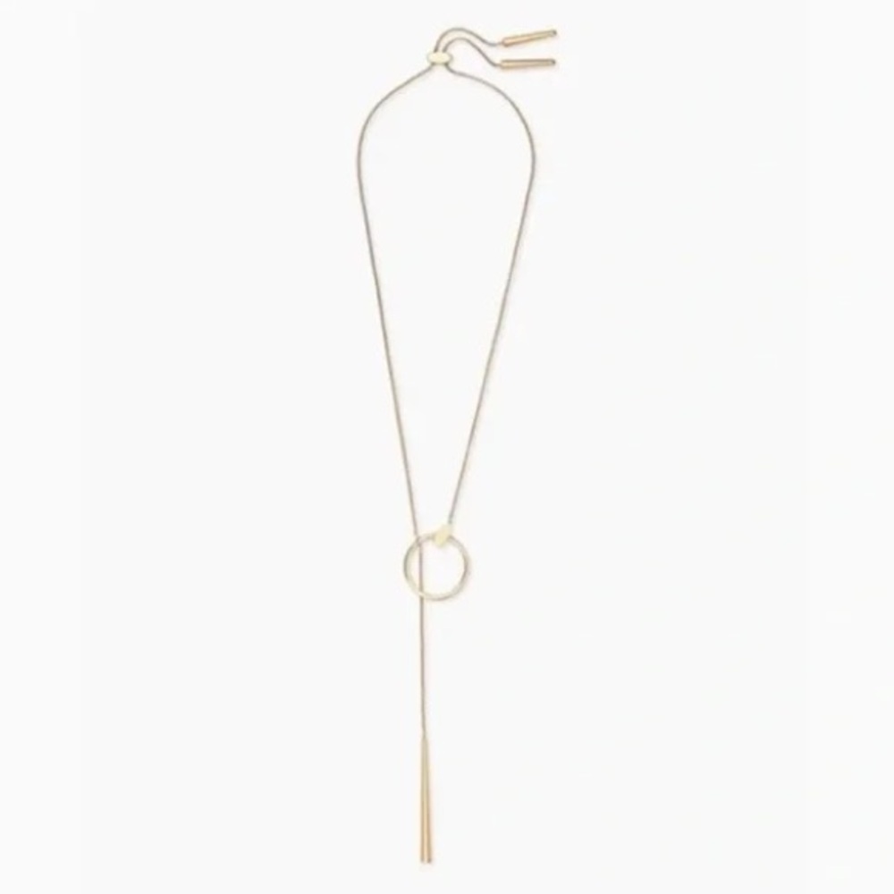 Kendra Scott Tegan Y 14k Gold Plated Circle Necklace 28”